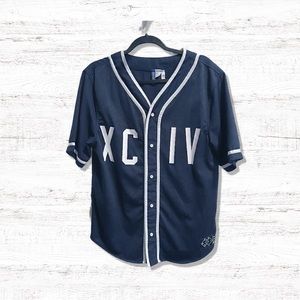 Divided by H&M Mens Short Sleeve Baseball Jersey Blue Men’s Size Medium